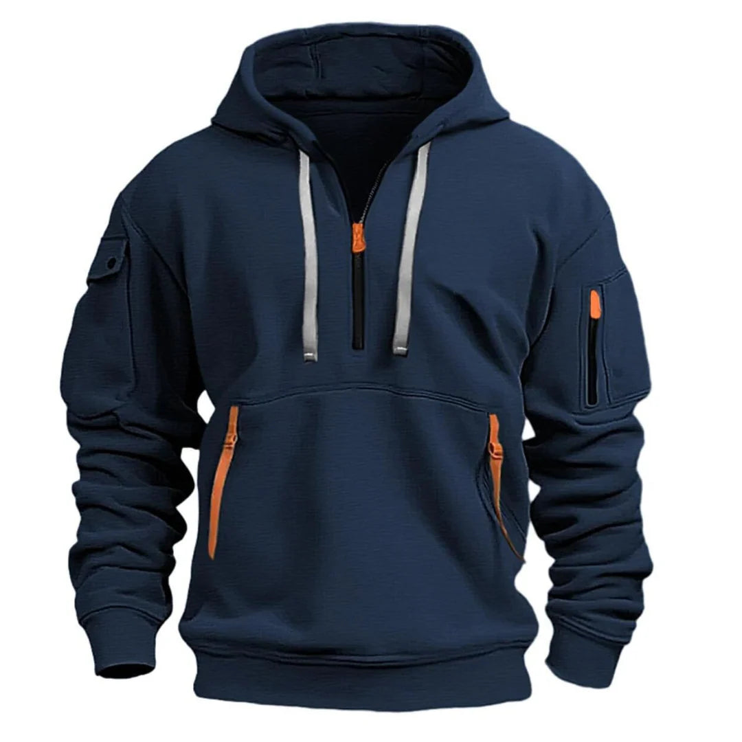 Nuana | Herren Freizeit Hoodie mit Reißverschluss-Taschen