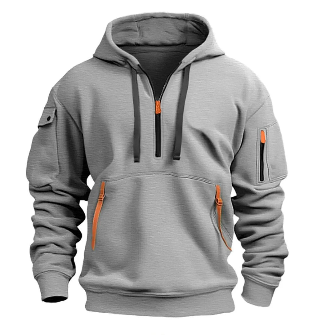 Nuana | Herren Freizeit Hoodie mit Reißverschluss-Taschen