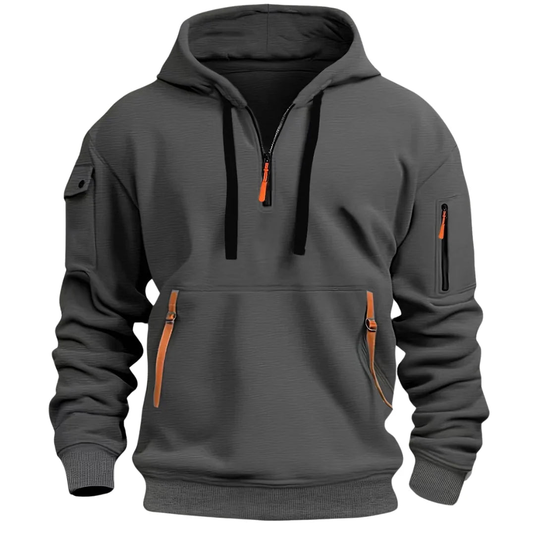 Nuana | Herren Freizeit Hoodie mit Reißverschluss-Taschen