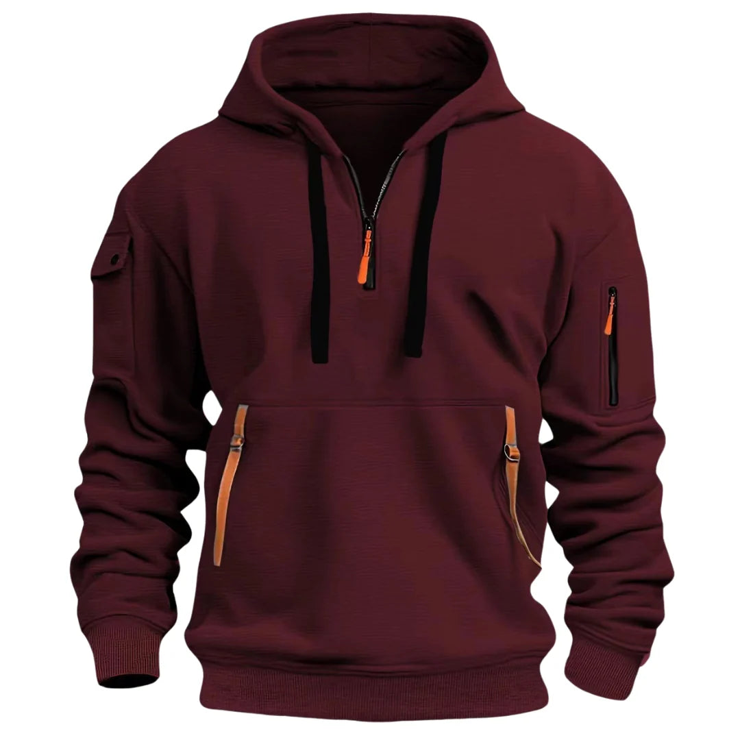 Nuana | Herren Freizeit Hoodie mit Reißverschluss-Taschen