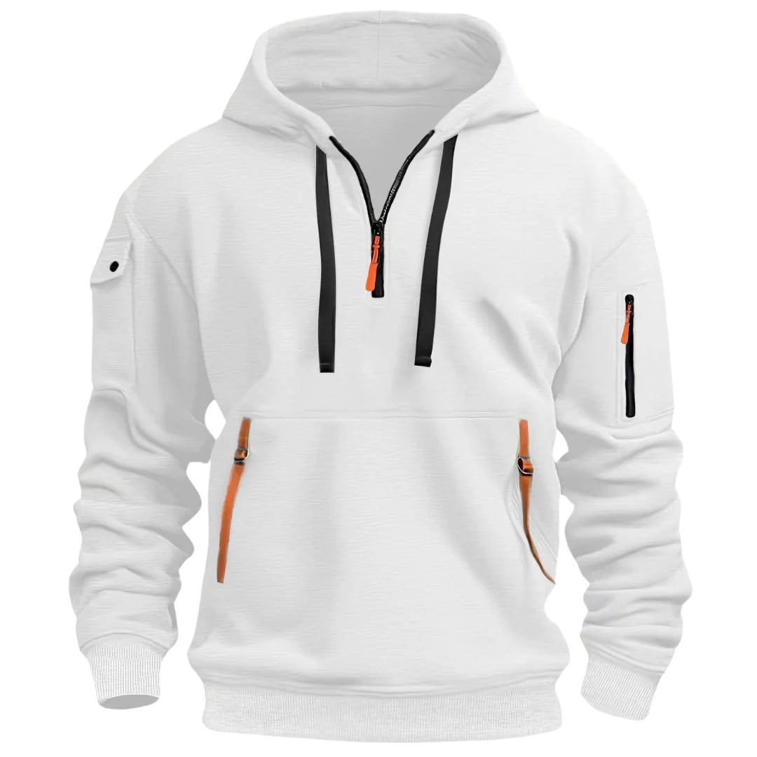 Nuana | Herren Freizeit Hoodie mit Reißverschluss-Taschen