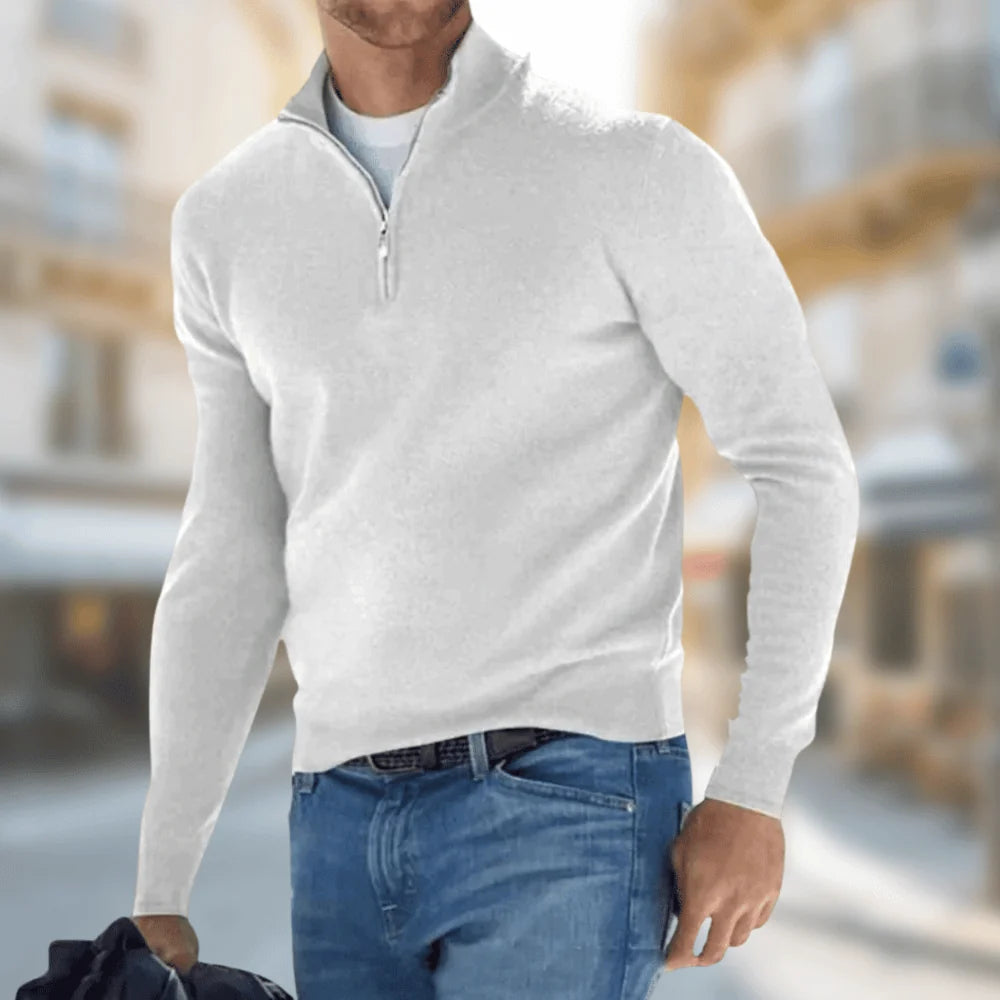 Nuana | Herren Freizeitpullover mit Reißverschluss am Kragen