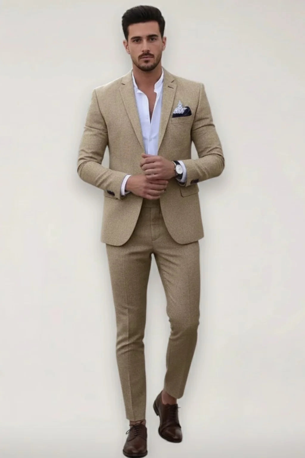 Nuana | Herren Frühlings Formeller Slim-Fit Zweiteiliger Anzug