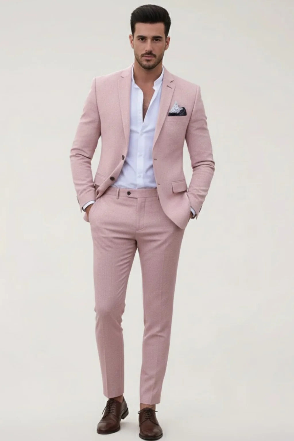 Nuana | Herren Frühlings Formeller Slim-Fit Zweiteiliger Anzug