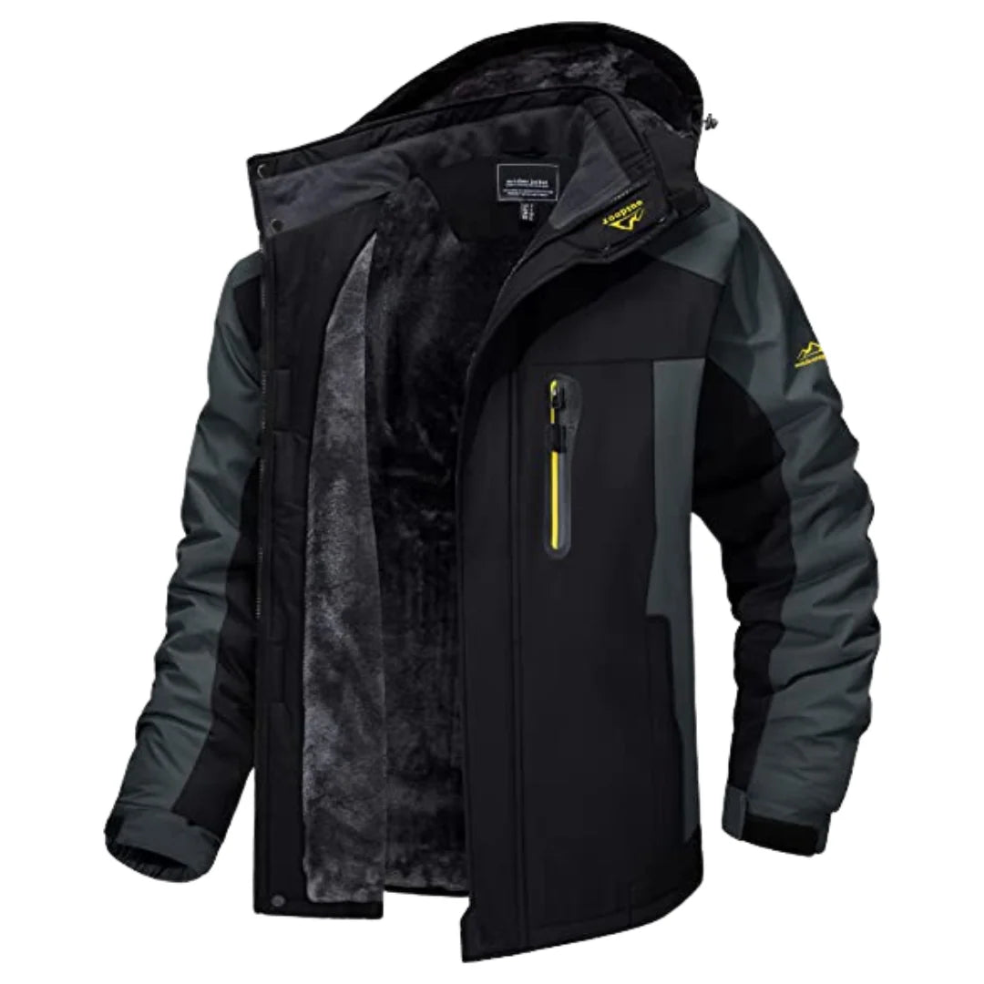 Nuana Herren Kältefeste Winterjacke mit Reißverschluss