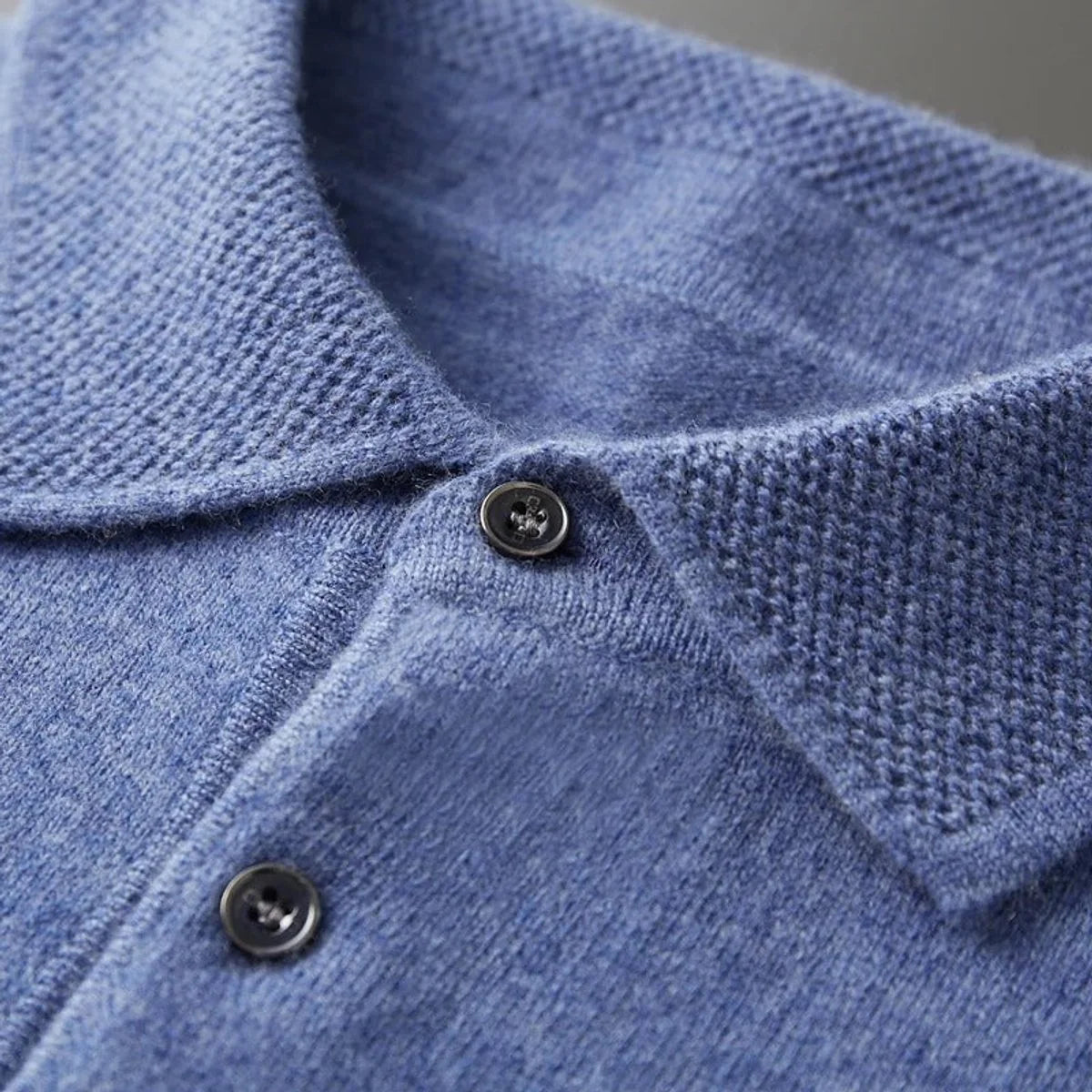 Nuana | Herren Kaschmir Polo Knit Sweater Langarm Business Strickpullover