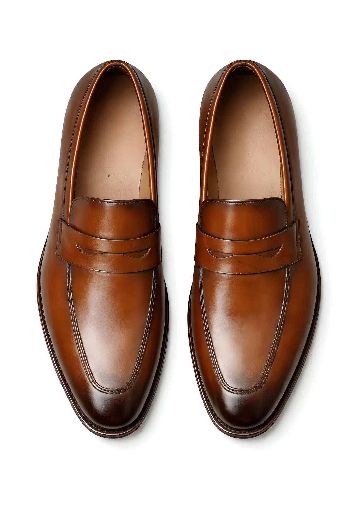 Nuana | Herren Klassische Penny-Loafer Slip-On Lackschuhe