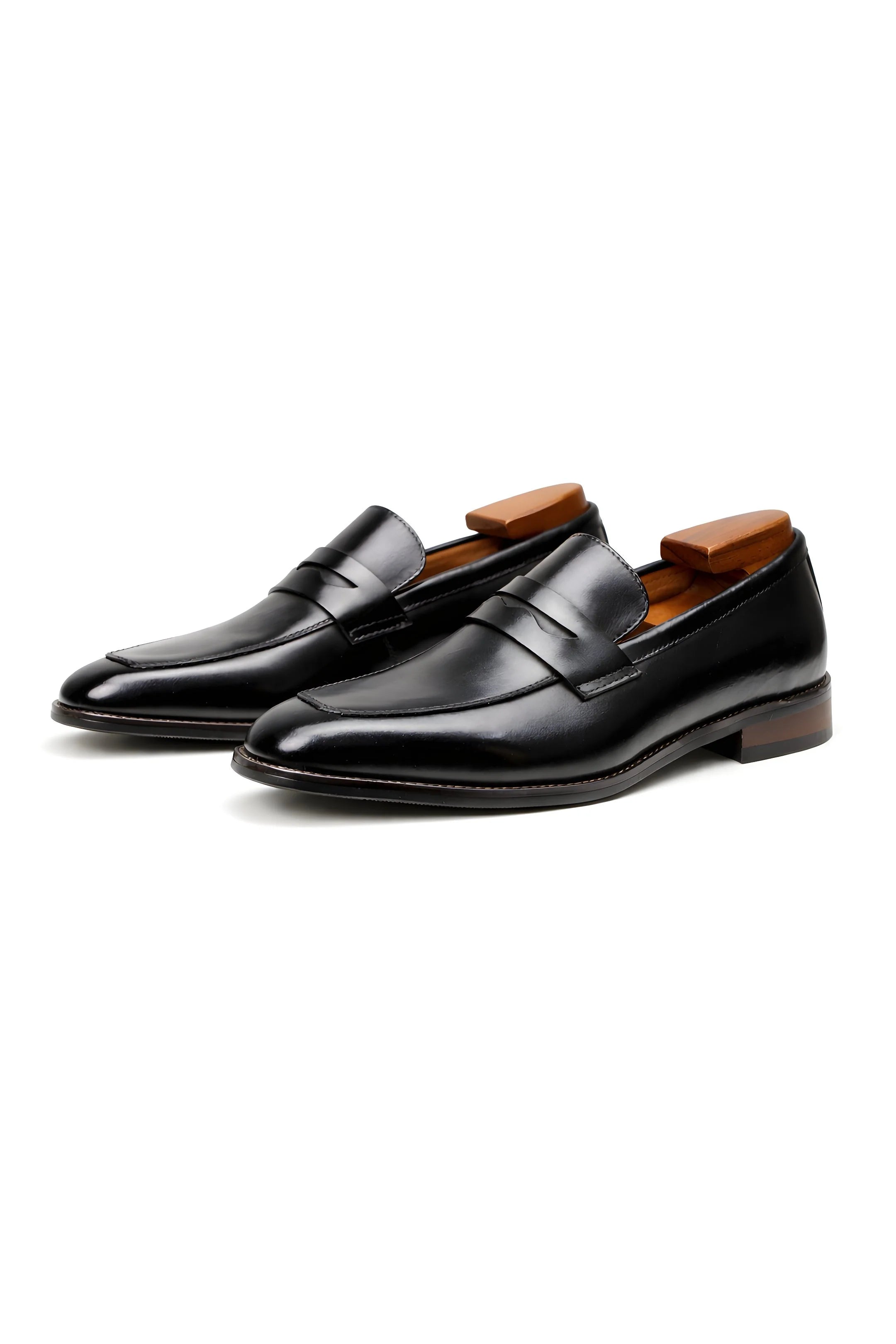 Nuana | Herren Klassische Penny-Loafer Slip-On Lackschuhe