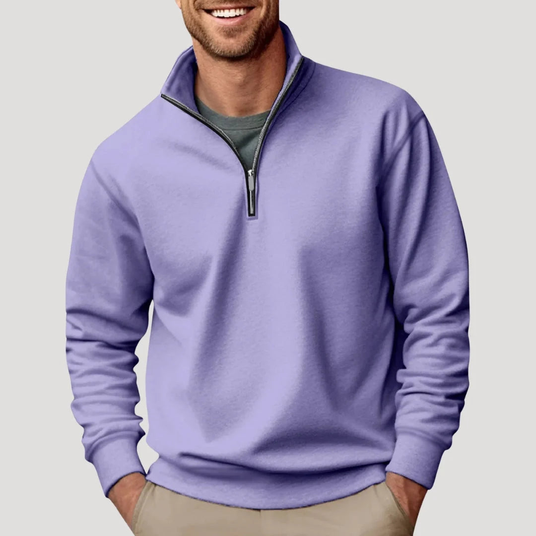Nuana | Herren Klassischer Pullover mit Viertelreißverschluss