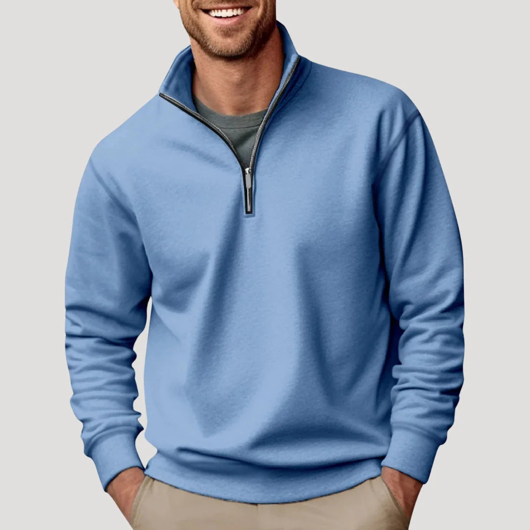 Nuana | Herren Klassischer Pullover mit Viertelreißverschluss