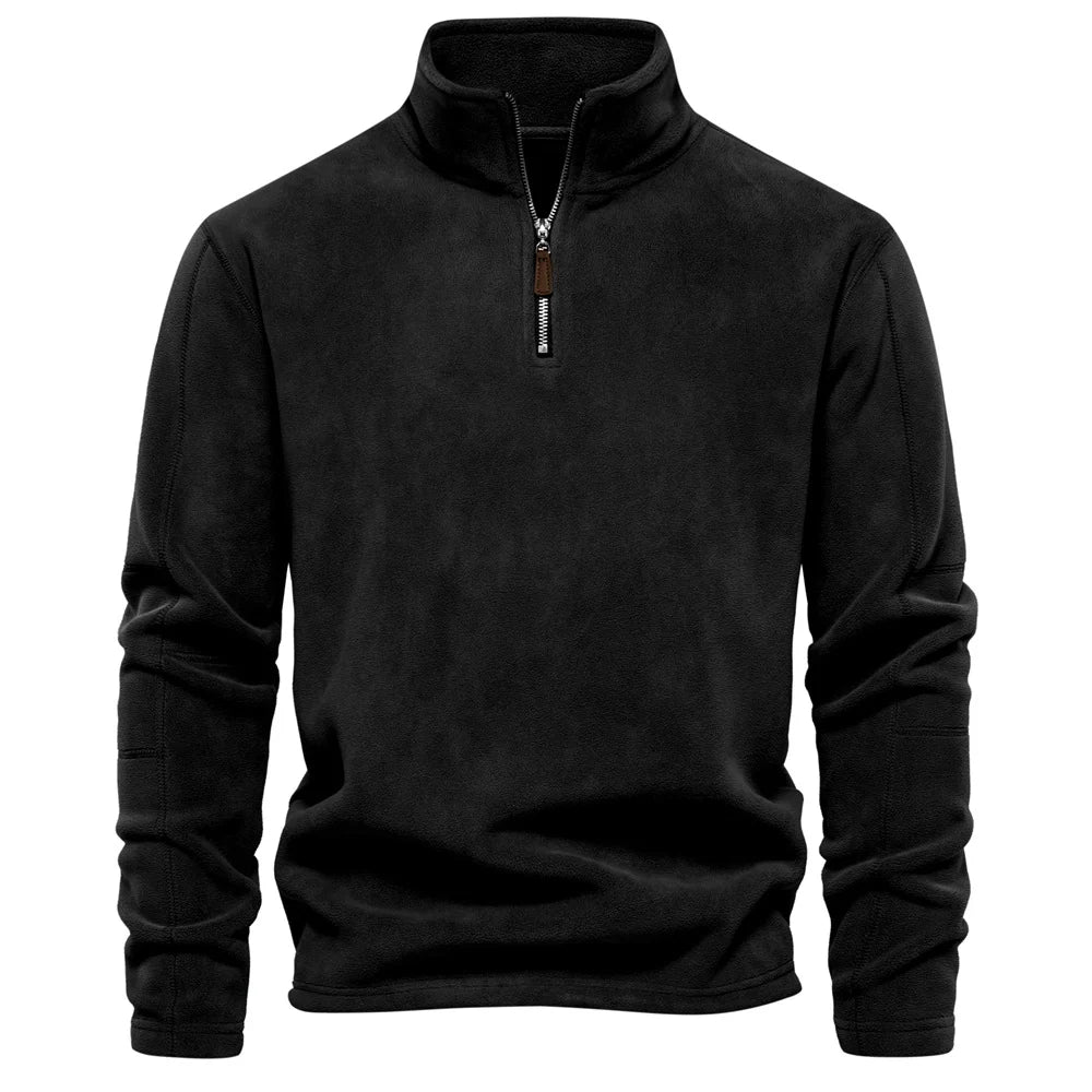 Nuana | Herren Klassisches Sweatshirt mit Viertelreißverschluss am Kragen