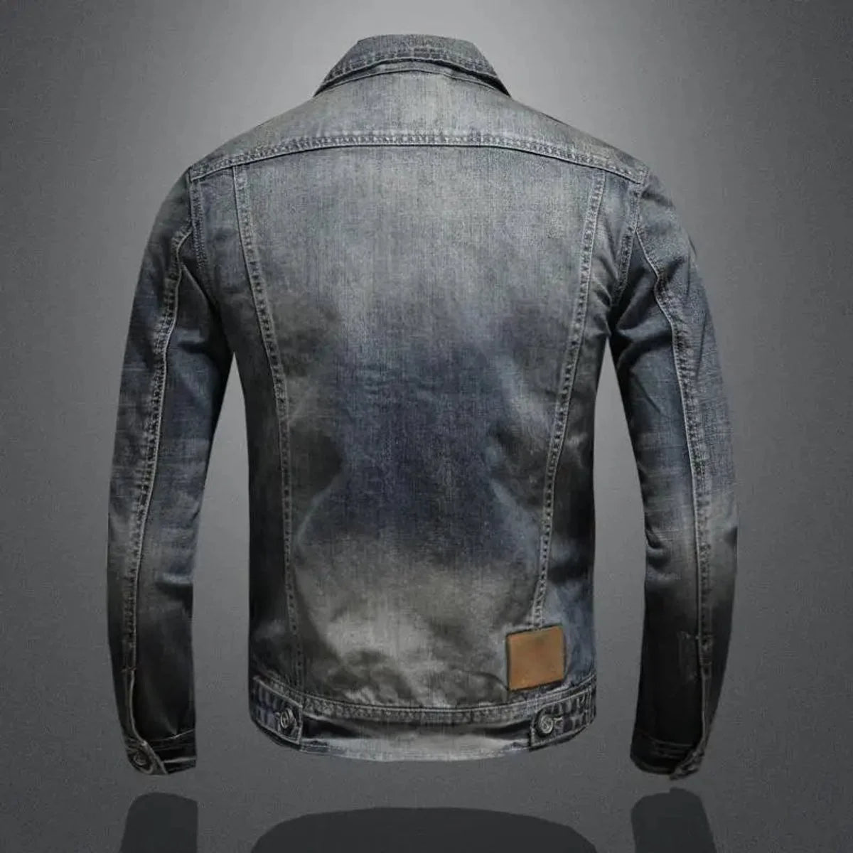 Nuana | Herren Retro Denimjacke Vintage Reißverschluss Jeansjacke