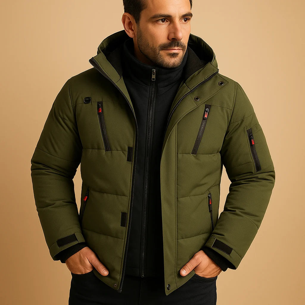 Nuana | Herren Robuste Dicke Winterjacke mit Reißverschluss