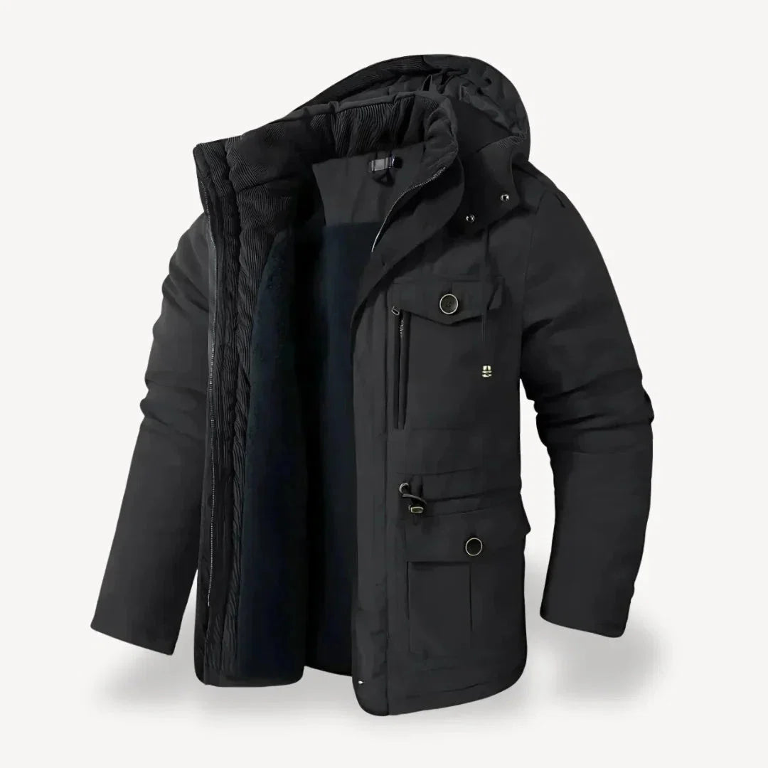 Nuana | Herren Robuste Winterjacke mit Fleece-Futter