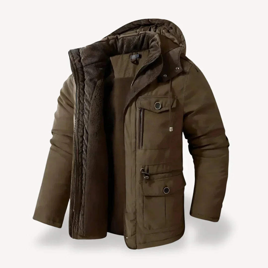 Nuana | Herren Robuste Winterjacke mit Fleece-Futter