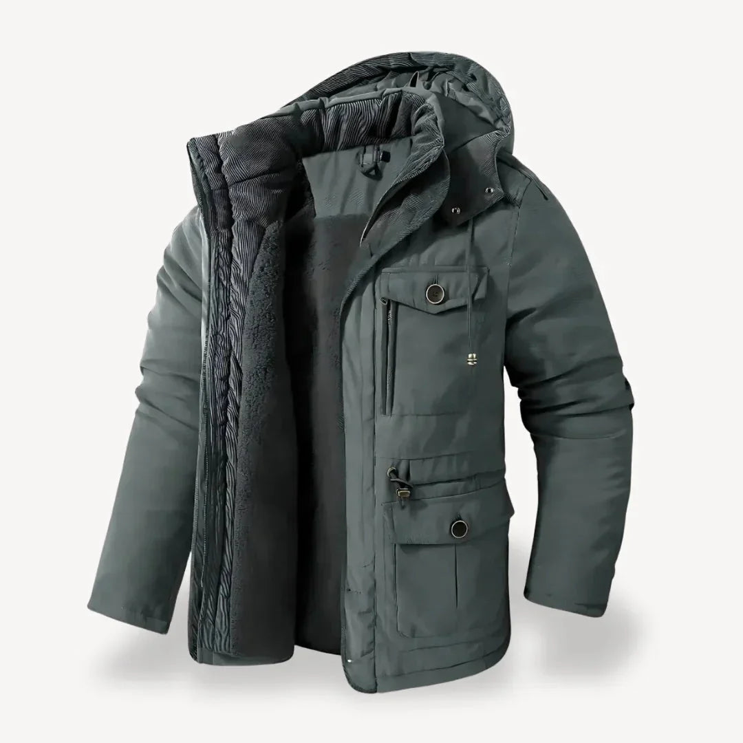 Nuana | Herren Robuste Winterjacke mit Fleece-Futter