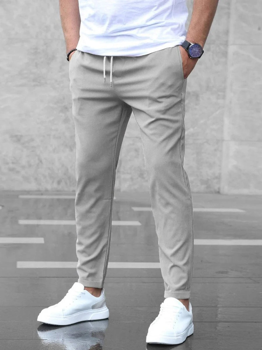 Nuana | Herren Slim-Fit Jogger-Chino Hose mit Kordelzug