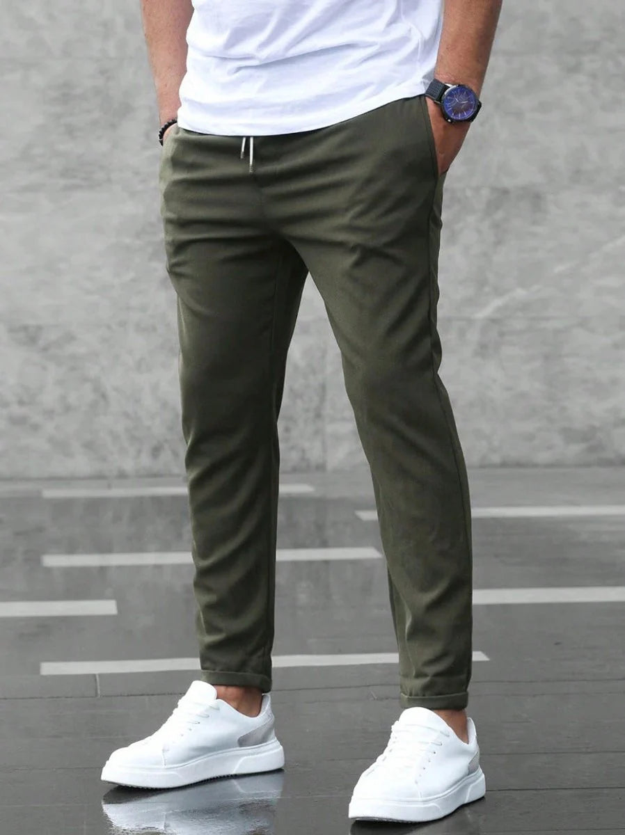 Nuana | Herren Slim-Fit Jogger-Chino Hose mit Kordelzug