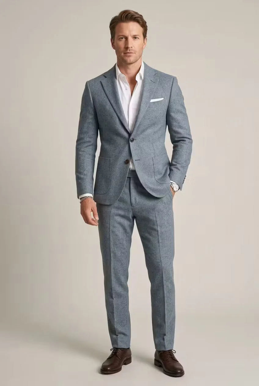 Nuana | Herren Slim-Fit Nylon Two-Piece Set Business Anzug
