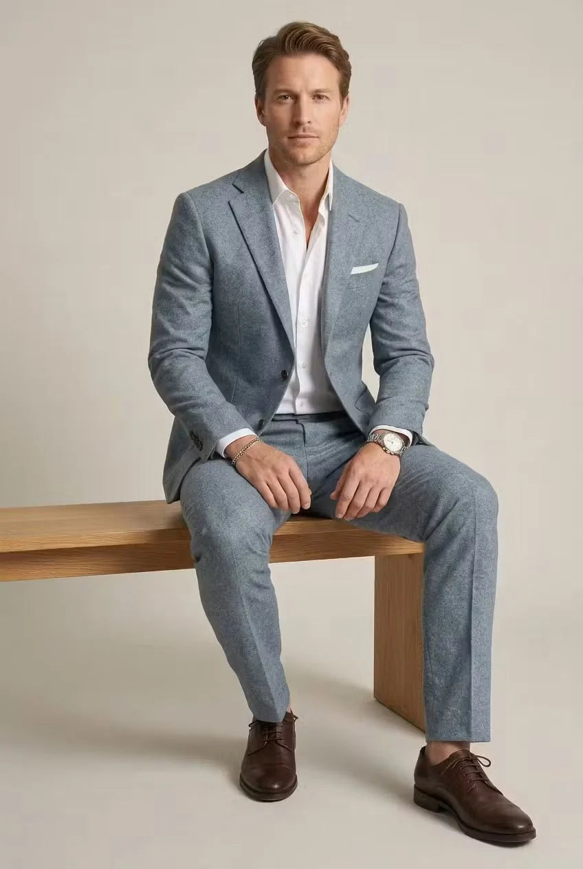 Nuana | Herren Slim-Fit Nylon Two-Piece Set Business Anzug