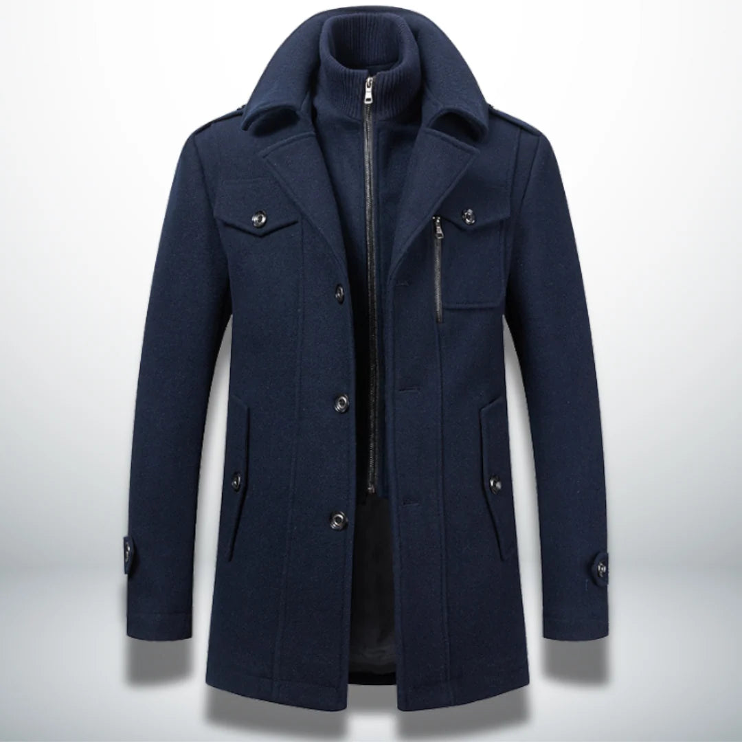 Nuana | Herren Smart-Casual Mantel mit Knopfverschluss
