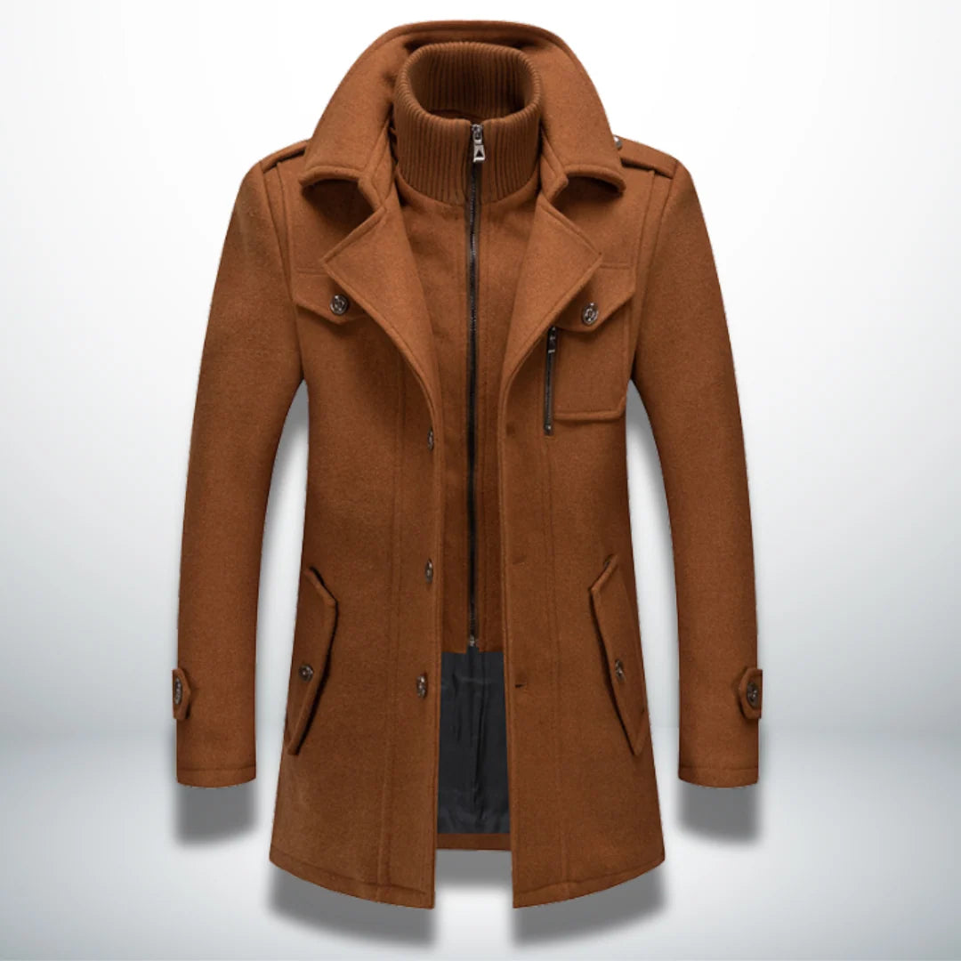 Nuana | Herren Smart-Casual Mantel mit Knopfverschluss