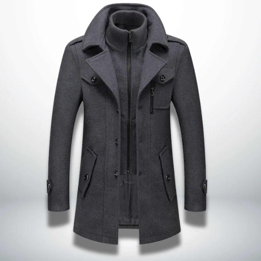Nuana | Herren Smart-Casual Mantel mit Knopfverschluss
