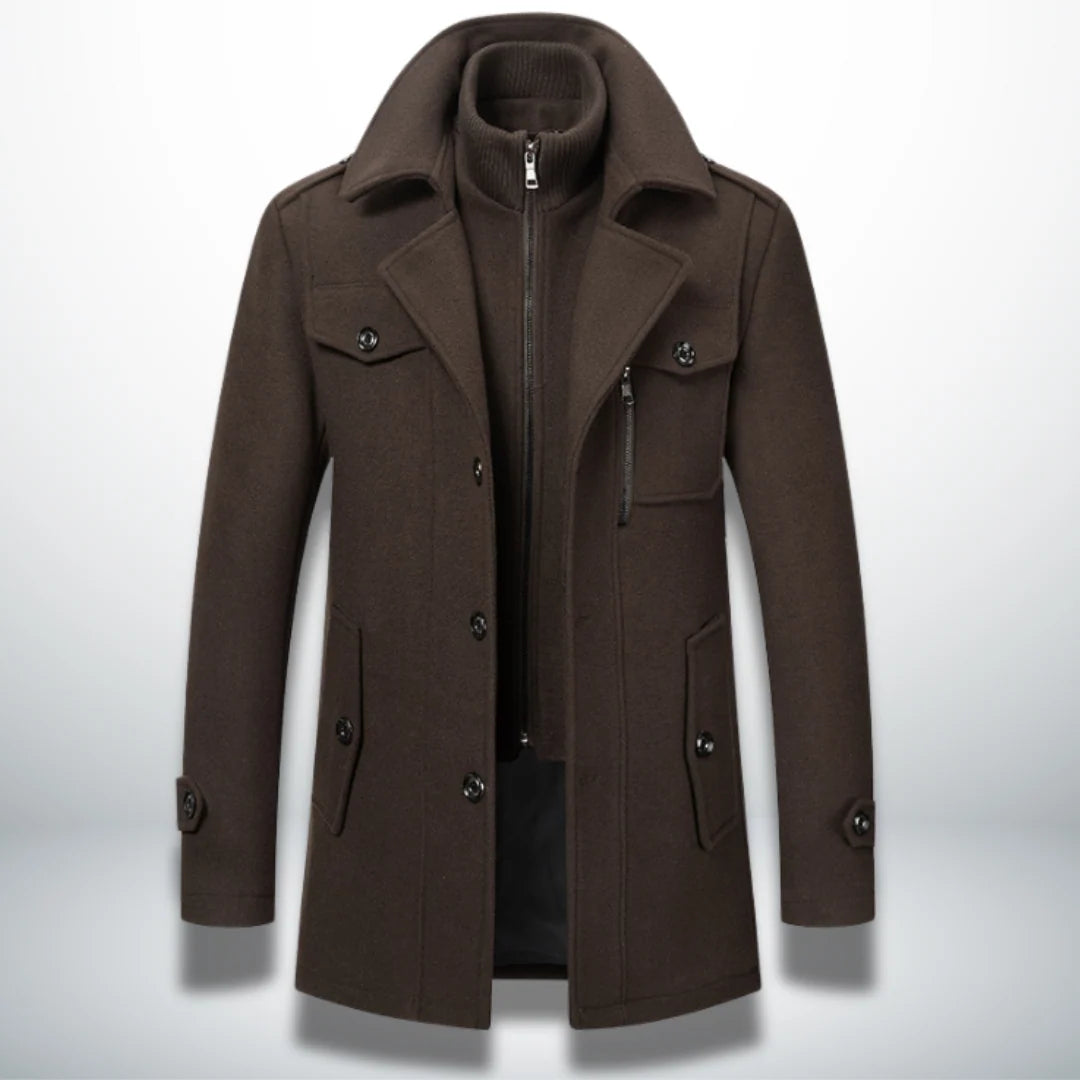 Nuana | Herren Smart-Casual Mantel mit Knopfverschluss