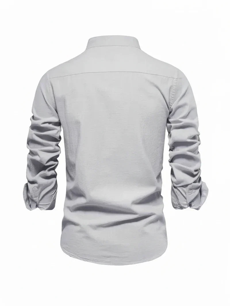 Nuana | Herren Stehkragen Knopfleiste Freizeit Shirt