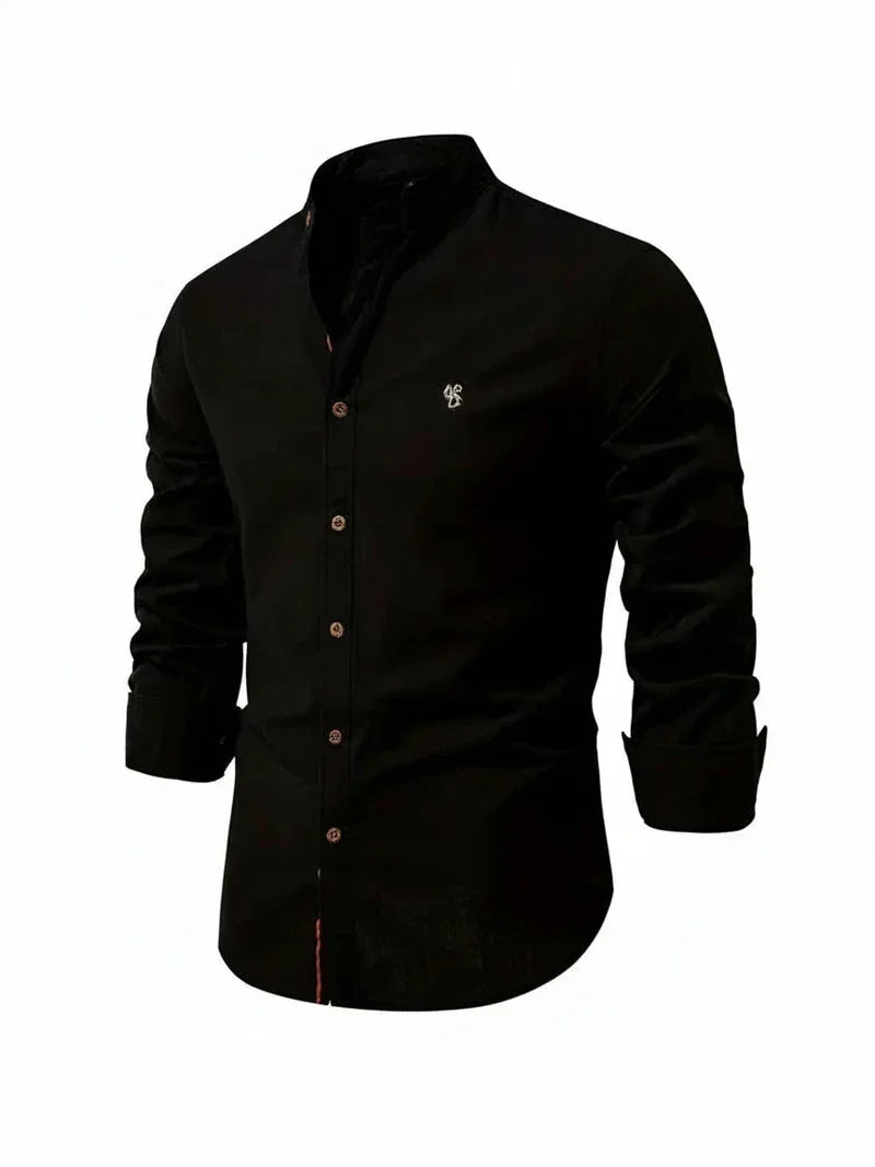 Nuana | Herren Stehkragen Knopfleiste Freizeit Shirt