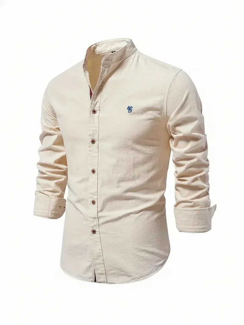 Nuana | Herren Stehkragen Knopfleiste Freizeit Shirt