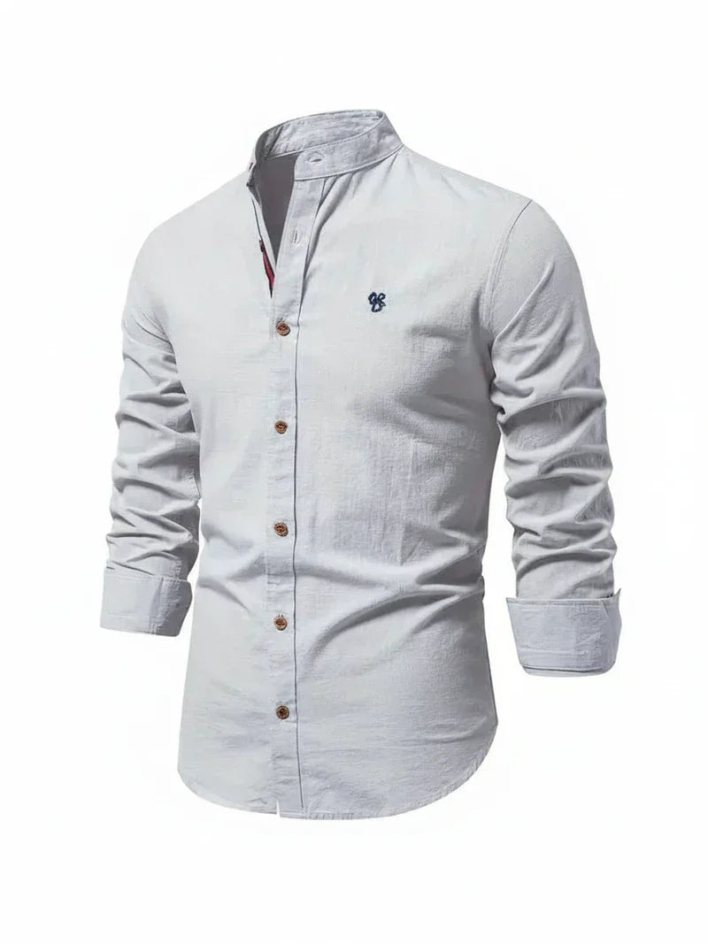 Nuana | Herren Stehkragen Knopfleiste Freizeit Shirt