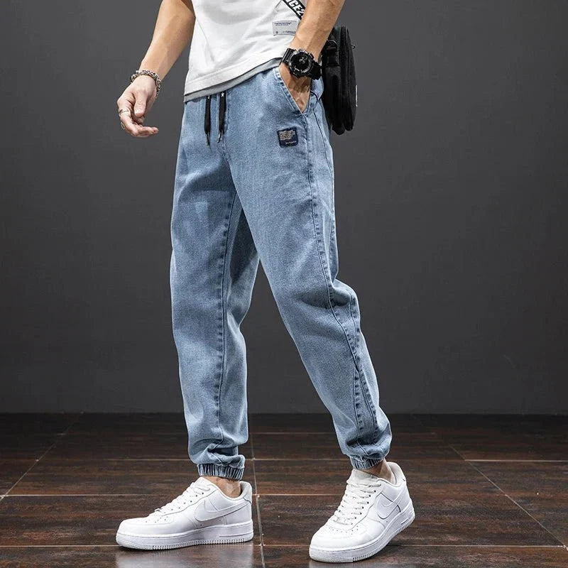 Nuana Herren Stretch Denim Jogger Hose mit elastischem Bund