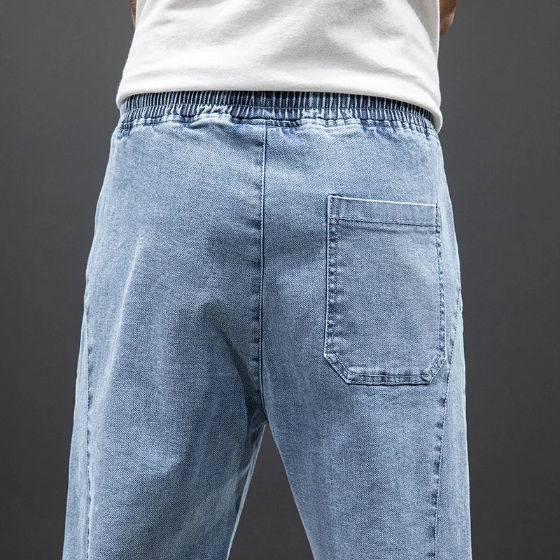 Nuana Herren Stretch Denim Jogger Hose mit elastischem Bund