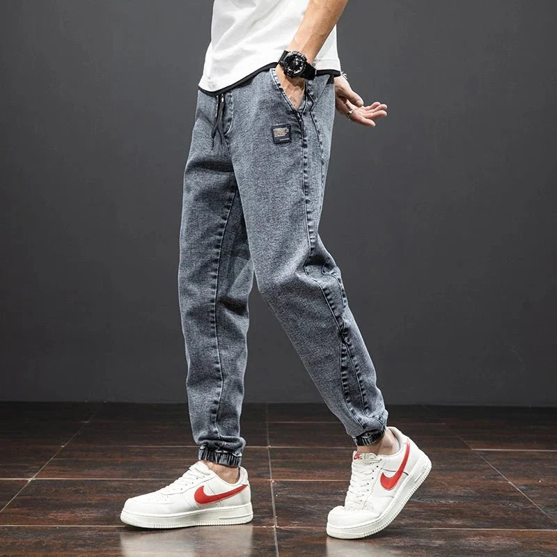 Nuana Herren Stretch Denim Jogger Hose mit elastischem Bund