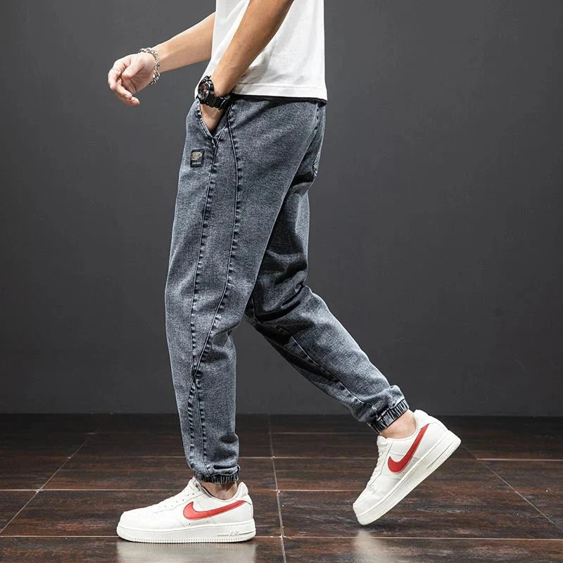 Nuana Herren Stretch Denim Jogger Hose mit elastischem Bund