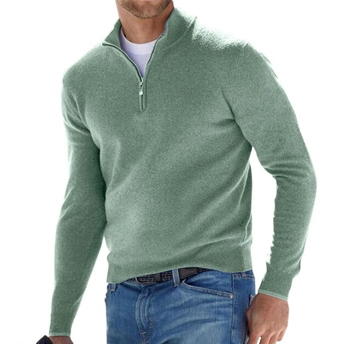 Nuana | Herren Strickpullover mit Halbem Reißverschluss Regular Fit