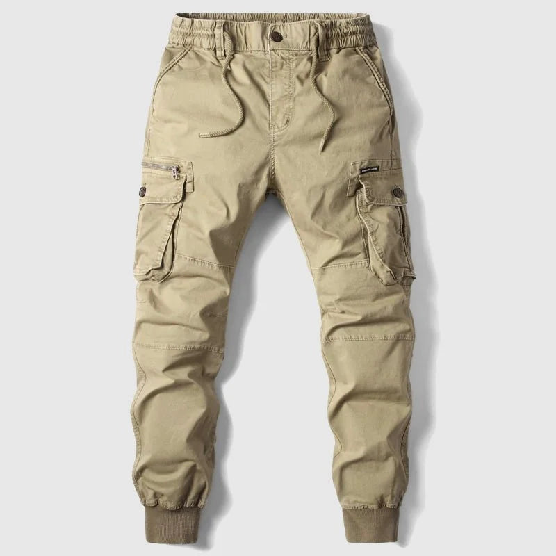 Nuana | Herren Taktische Cargo Jogger Hose Elastischer Bund