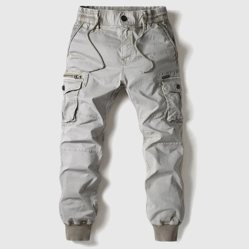 Nuana | Herren Taktische Cargo Jogger Hose Elastischer Bund