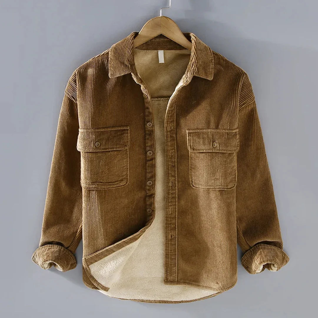 Nuana | Herren Warme Cordjacke Mit Knopfleiste