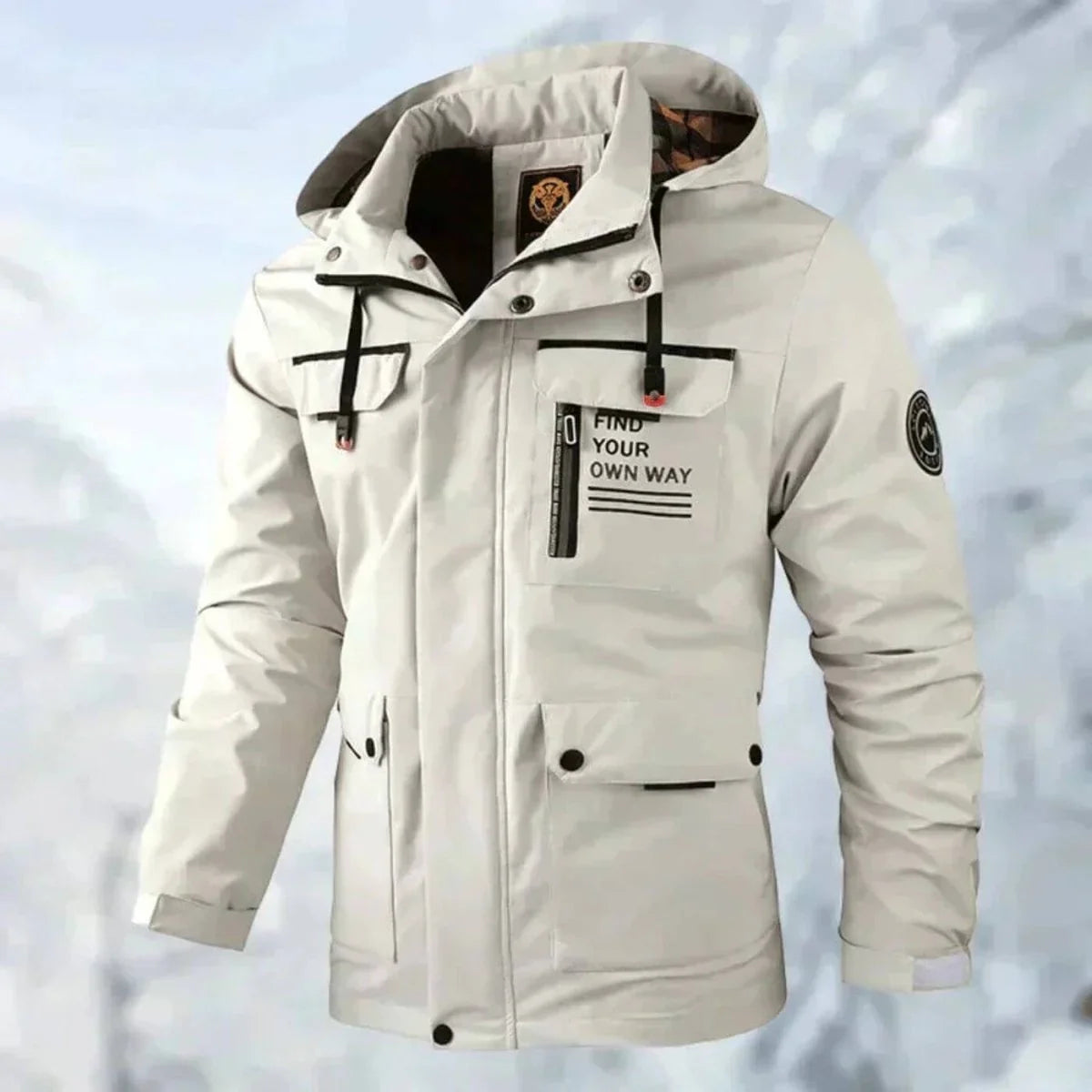 Nuana | Herren Wasserdichte Steppjacke mit Kapuze Winddichte Outdoorjacke