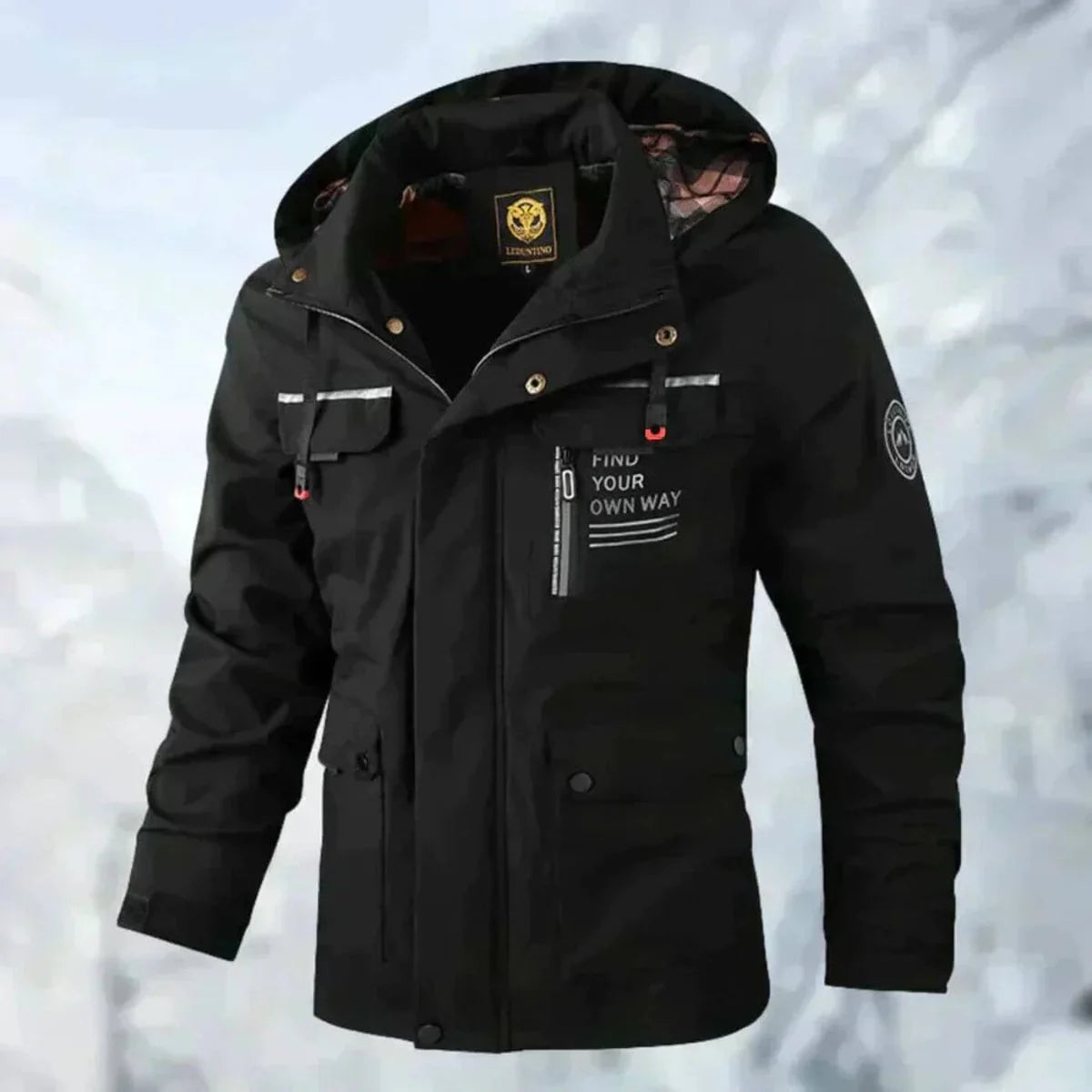 Nuana | Herren Wasserdichte Steppjacke mit Kapuze Winddichte Outdoorjacke