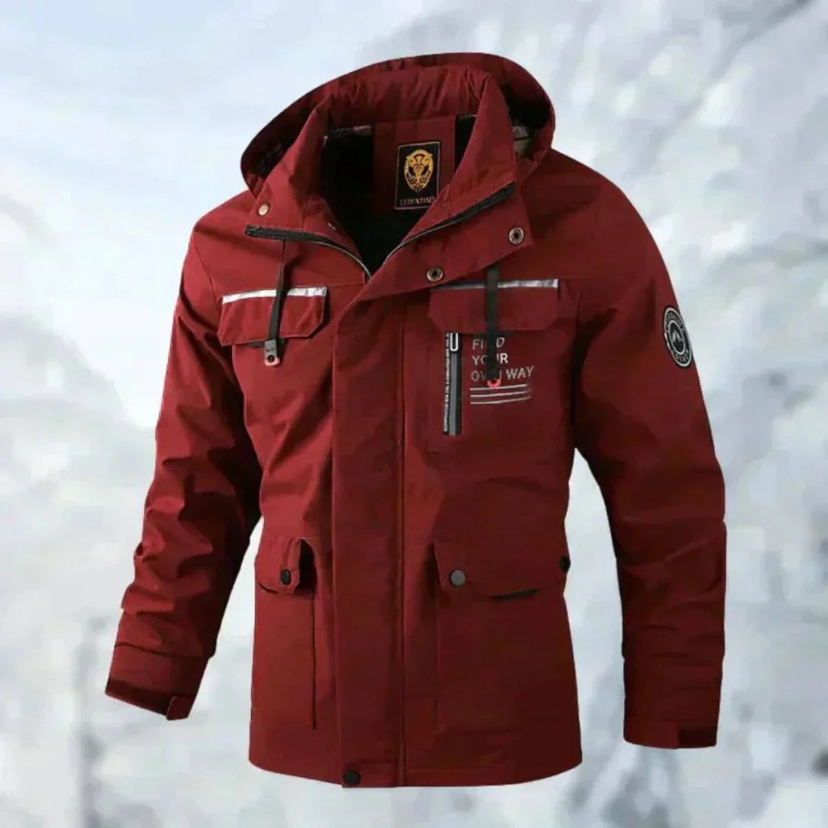 Nuana | Herren Wasserdichte Steppjacke mit Kapuze Winddichte Outdoorjacke