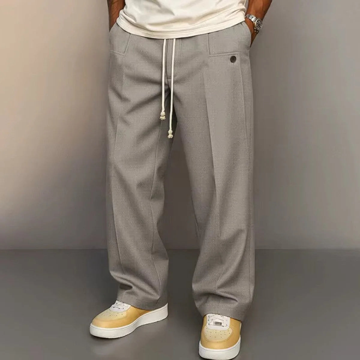 Nuana | Herren Weite Kordelzug-Bundhose Modern Geschnitten