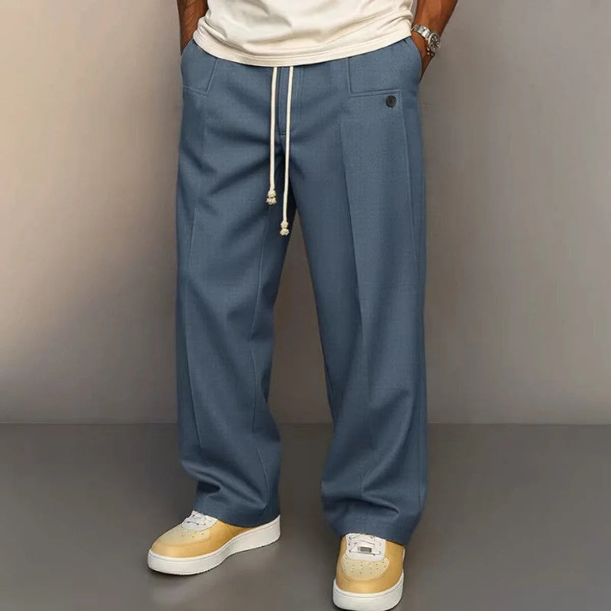 Nuana | Herren Weite Kordelzug-Bundhose Modern Geschnitten