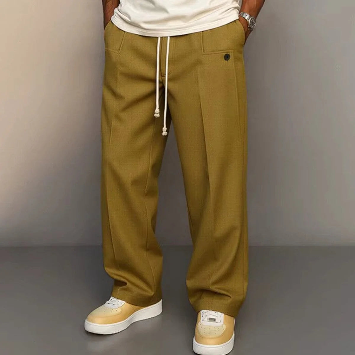 Nuana | Herren Weite Kordelzug-Bundhose Modern Geschnitten