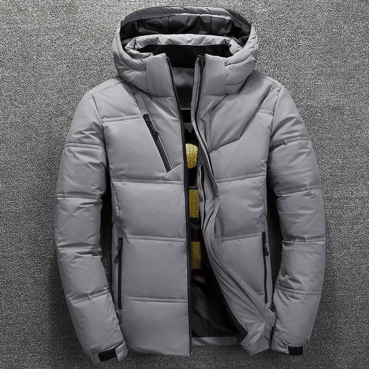 Nuana | Herren Winterjacke Gefütterte Kapuzenjacke Abnehmbarer Kapuze Polyester