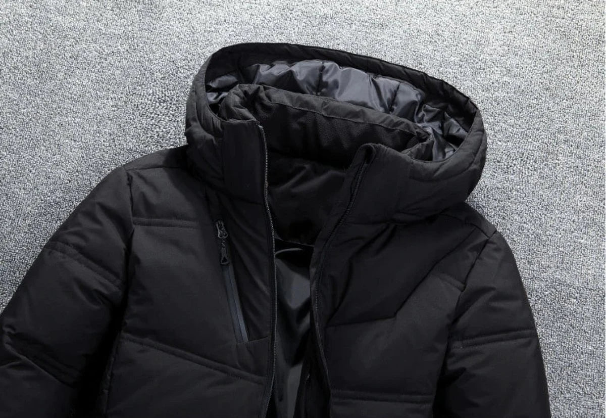 Nuana | Herren Winterjacke Gefütterte Kapuzenjacke Abnehmbarer Kapuze Polyester
