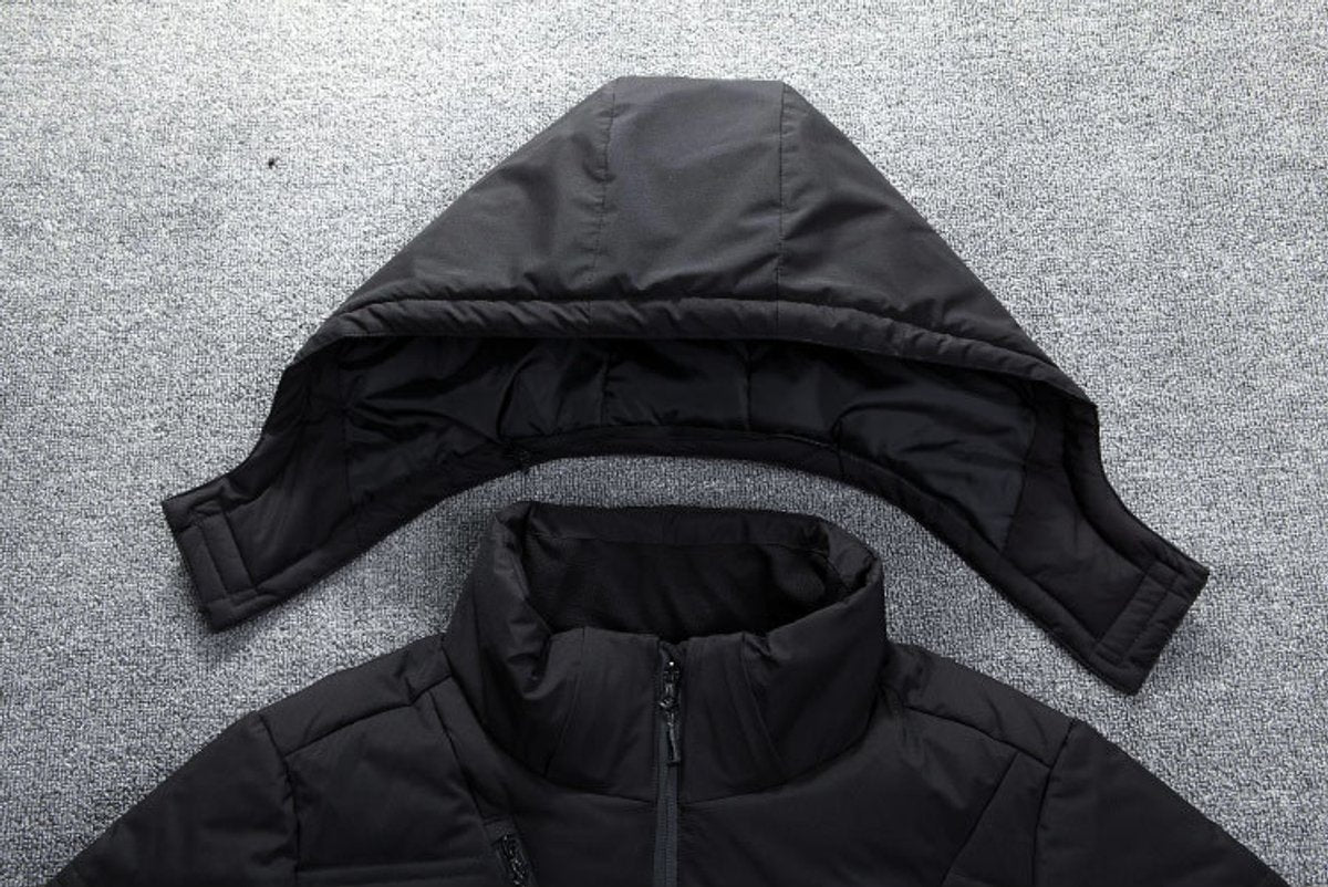 Nuana | Herren Winterjacke Gefütterte Kapuzenjacke Abnehmbarer Kapuze Polyester