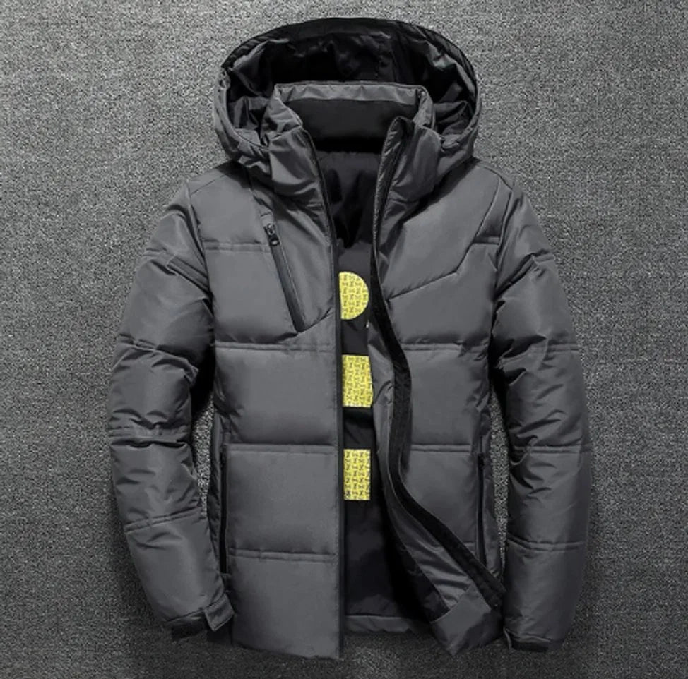 Nuana | Herren Winterjacke Gefütterte Kapuzenjacke Abnehmbarer Kapuze Polyester